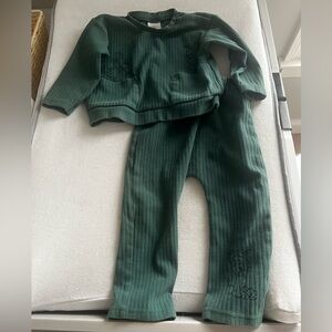 Disney Baby Green Ribbed Two-Piece Set